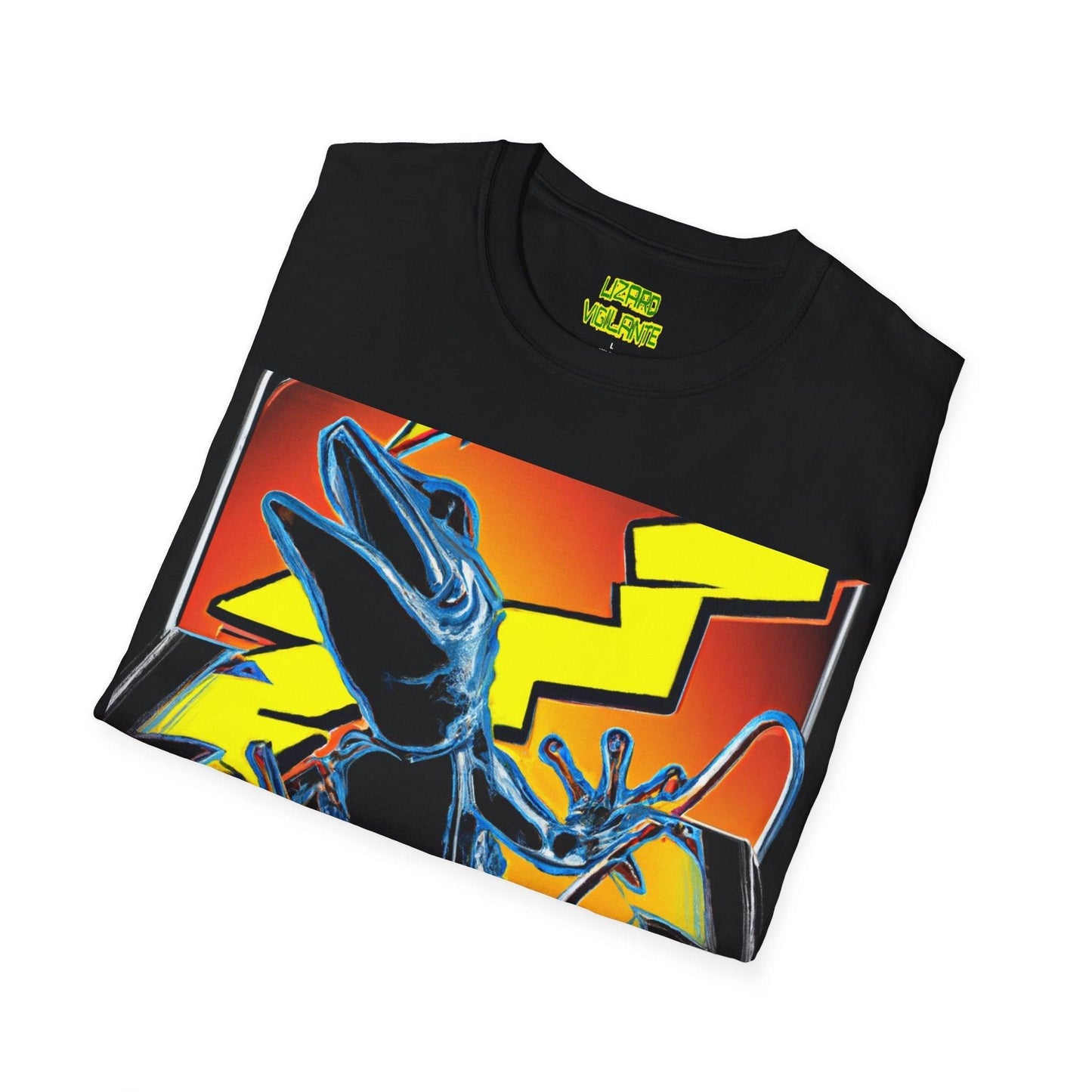 Lizard Lightning Graphical Unisex Softstyle T-Shirt - Lizard Vigilante