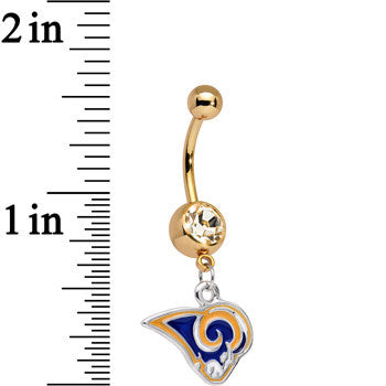 Officially Licensed NFL St. Louis Rams Dangle Belly Ring