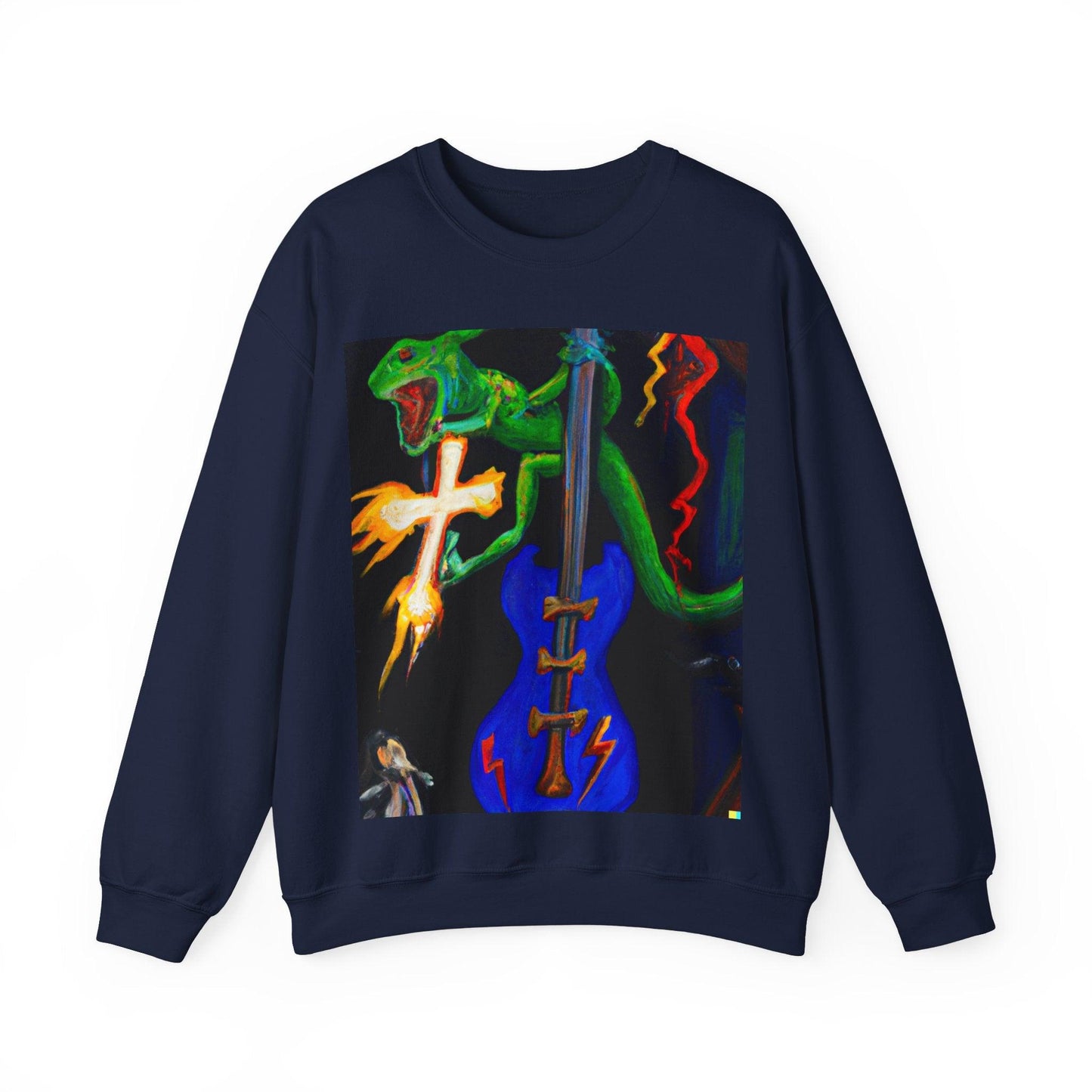 Lizard Vigilante Lightning Cross Unisex Heavy Blend™ Crewneck Sweatshirt - Lizard Vigilante