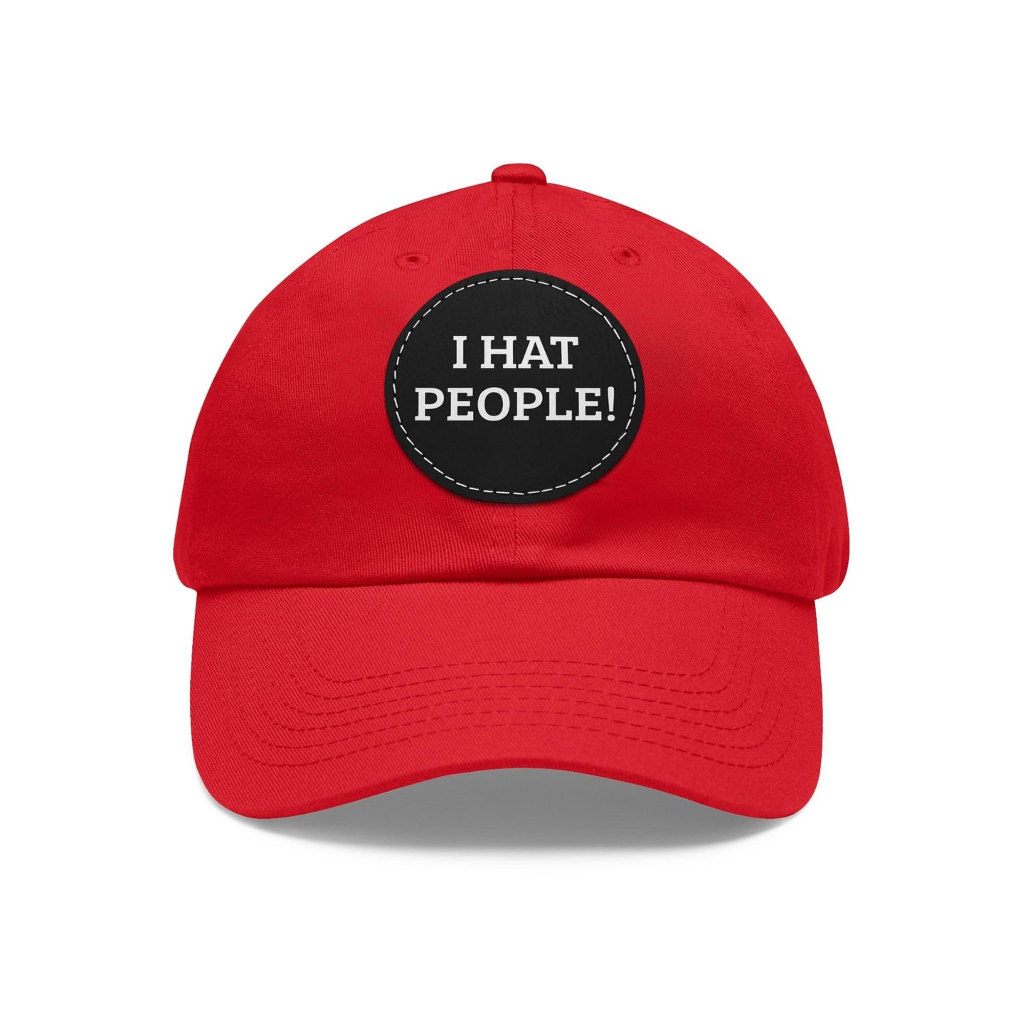 I HAT PEOPLE! Dad Hat with Leather Patch (Round) - Lizard Vigilante