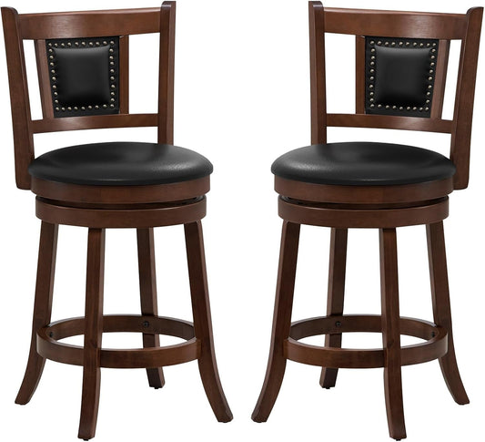 Ergonomic Swivel Bar Stools Set of Two