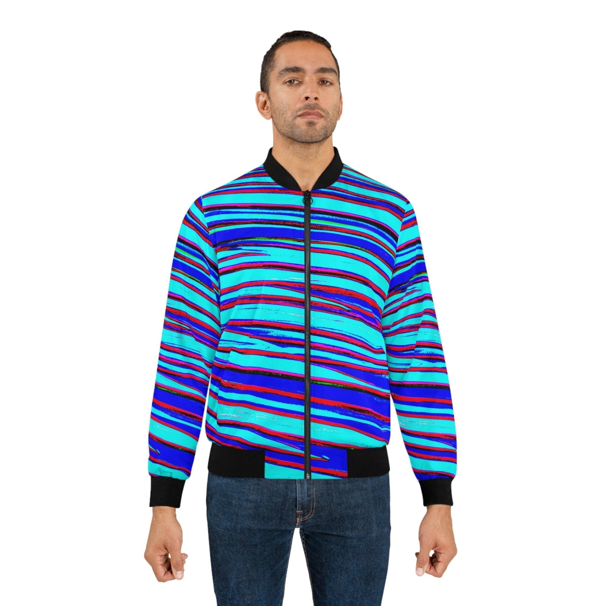 Strips Men's Bomber Jacket - Lizard Vigilante