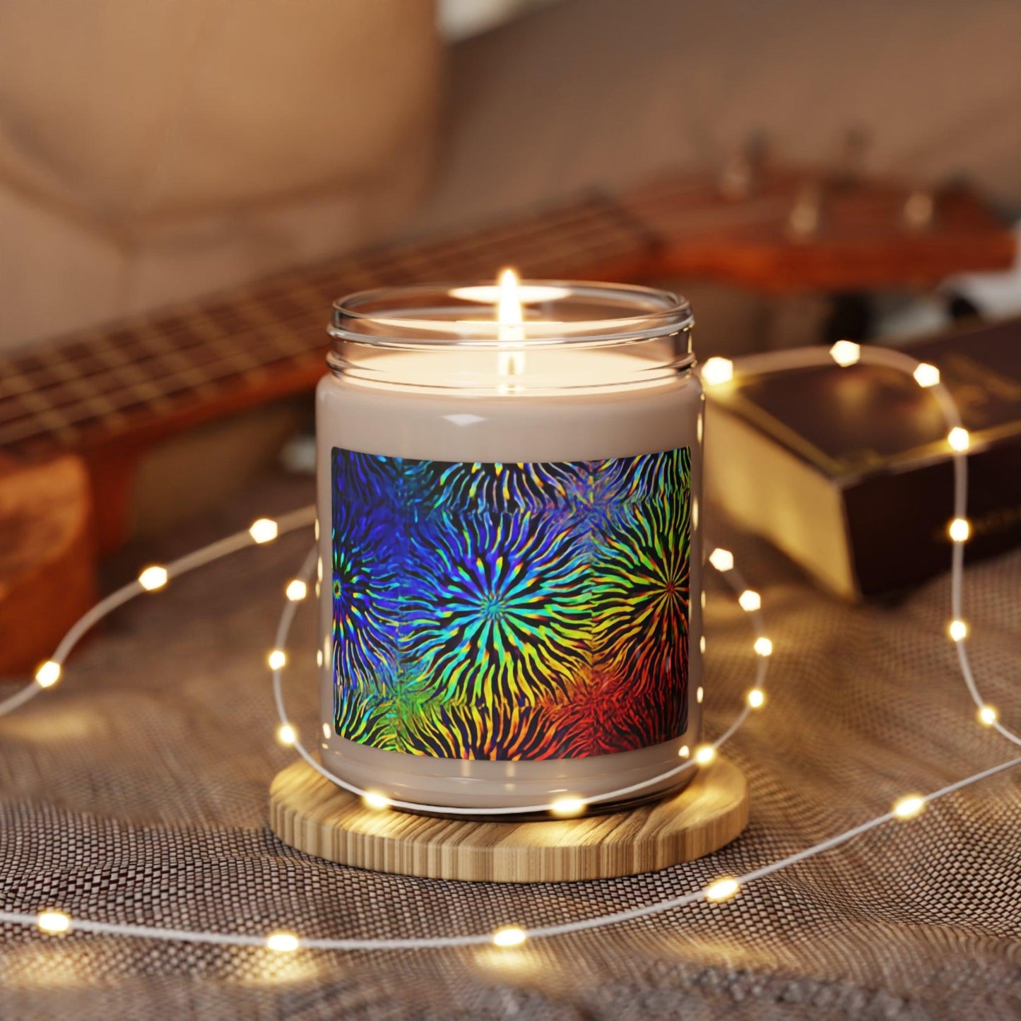 Rainbow Tie Dyed Scented Soy Candle, 9oz - Lizard Vigilante