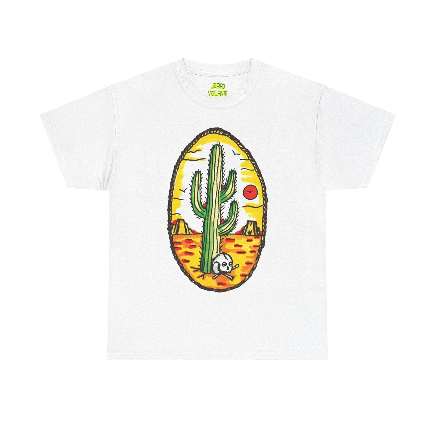 Cactus Skull Unisex Heavy Cotton Tee - Lizard Vigilante