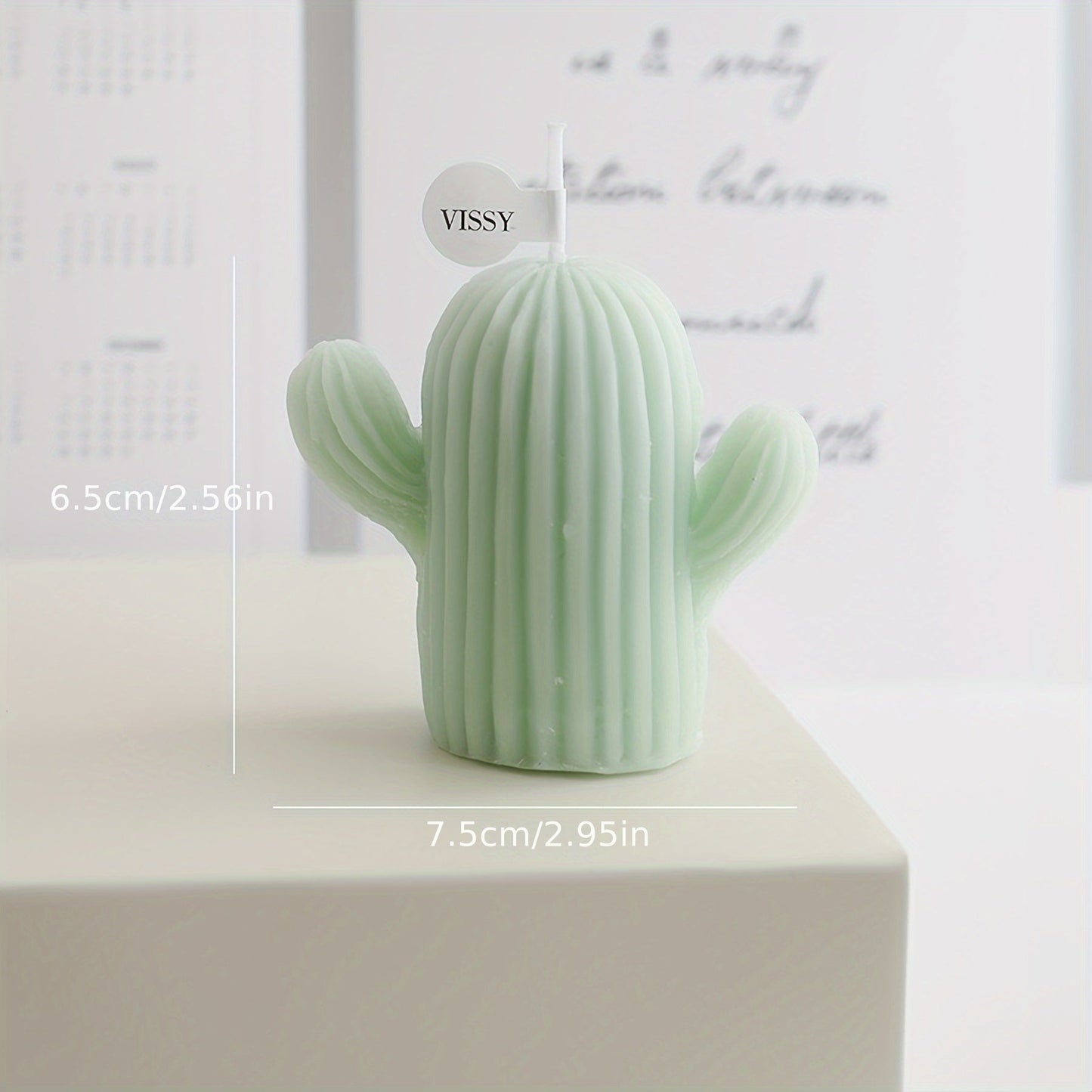 Rejuuv Cactus Shaped Scented Candle, Scented Candle For Wedding Holiday Decor, Handmade Soy Wax Aesthetic Candles For Women With Sage And Sea Salt Fragrance