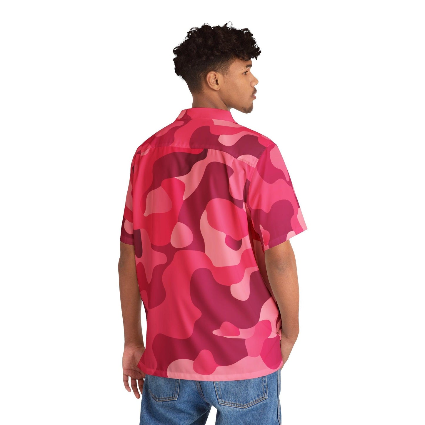 Pink Camo Men's Hawaiian Shirt - Lizard Vigilante