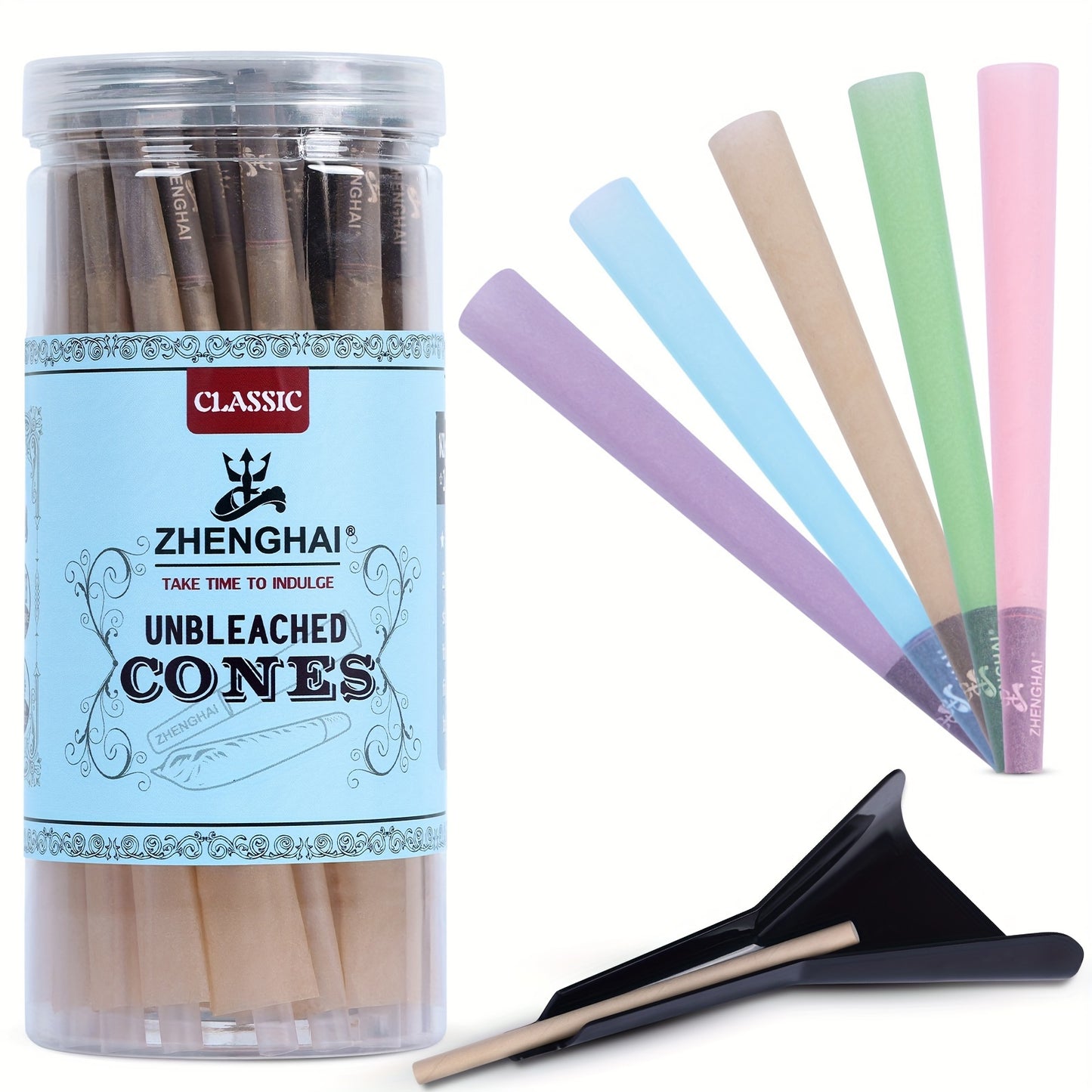 ZHENGHAI 50Pack King Size 109mm Pre-Rolled Tapered Paper Cones With Cone Loader, Tips & Packing Tubes, Ideal For Herb Grinder, Perfect Household Gadget And Gift Idea - Premium  from Lizard Vigilante - Just $9.99! Shop now at Lizard Vigilante