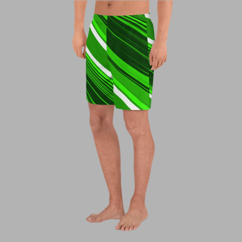 Green Sliced Men's Recycled Athletic Shorts - Premium  from Lizard Vigilante - Just $39.69! Shop now at Lizard Vigilante