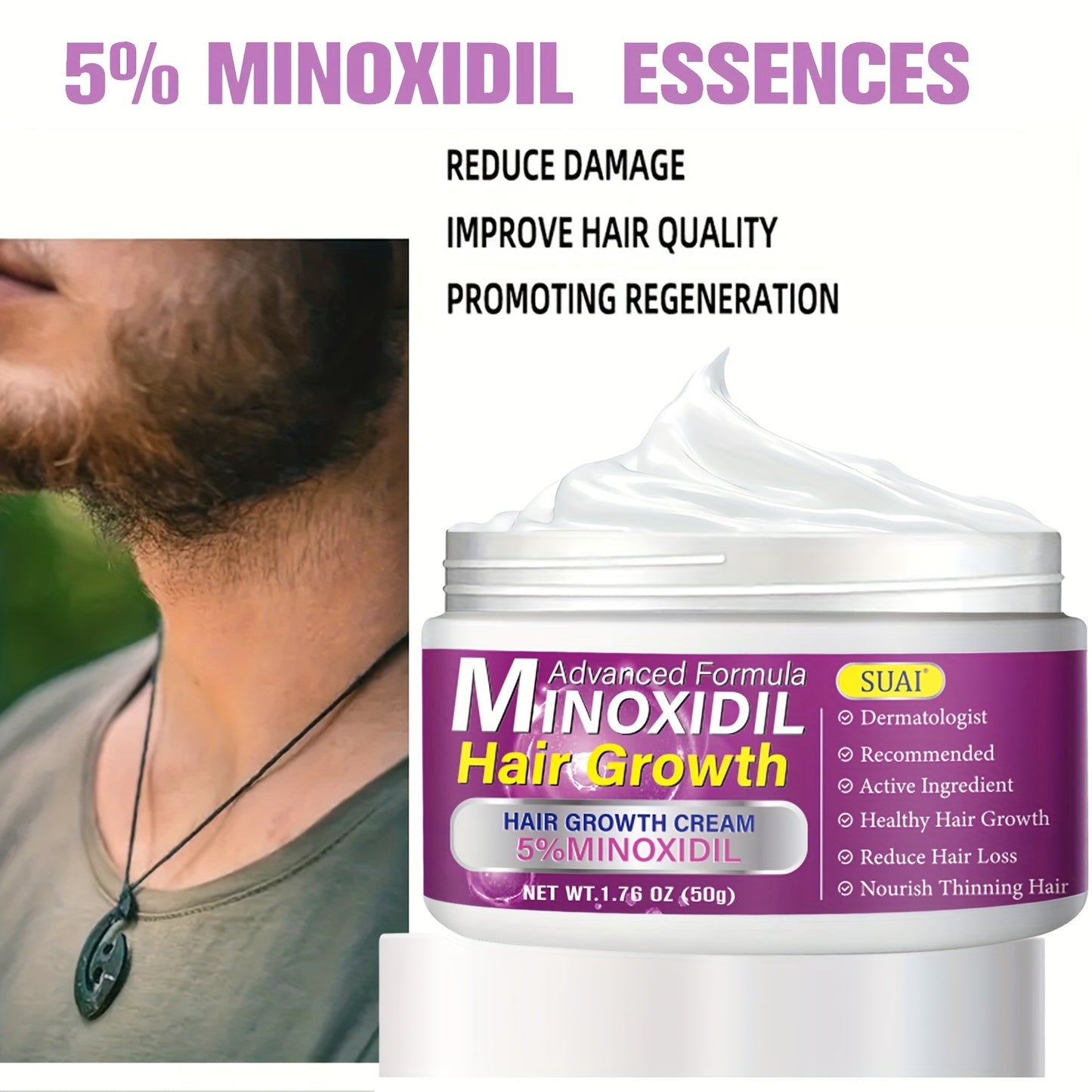 1.76oz Extra Strength Minoxidil Cream (5%) for Thicker, Stronger Hair - Unisex Hair Growth Solution - Premium Minoxidil Cream from Lizard Vigilante - Just $24.88! Shop now at Lizard Vigilante