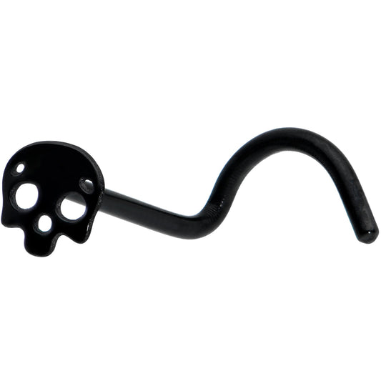 Black Anodized Titanium Skull Nose Ring