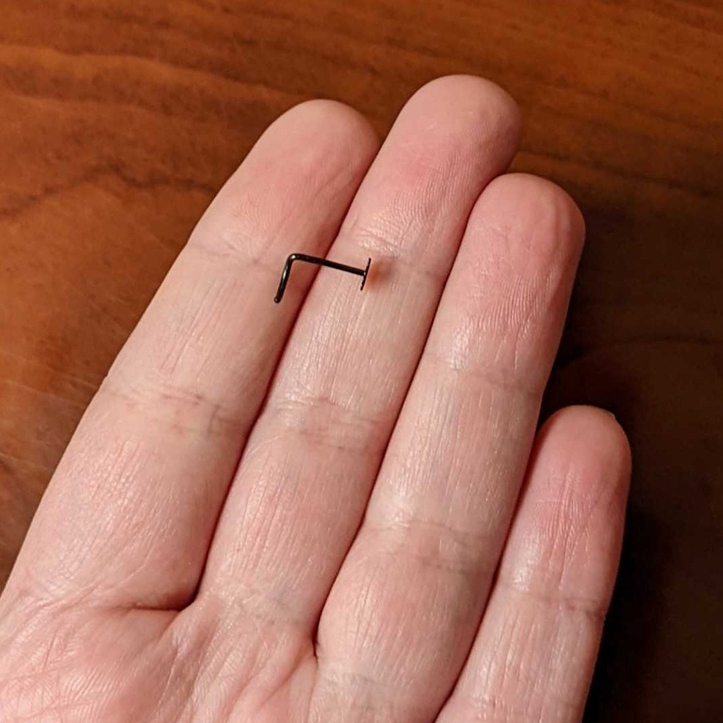 Black Anodized Titanium Skull Nose Ring