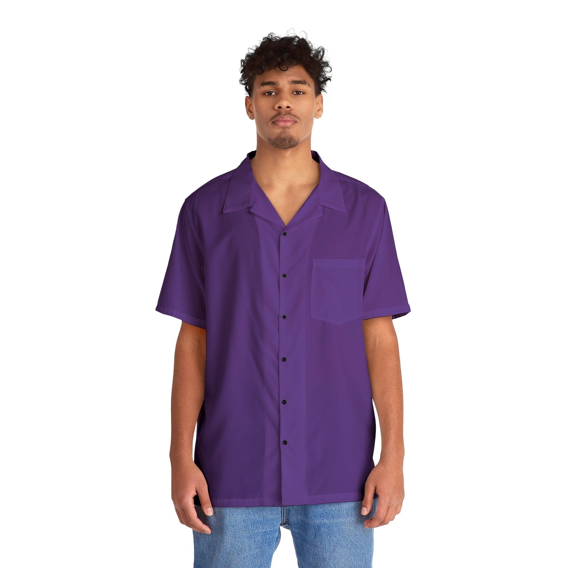 Men's Hawaiian Shirt - Purple - Lizard Vigilante