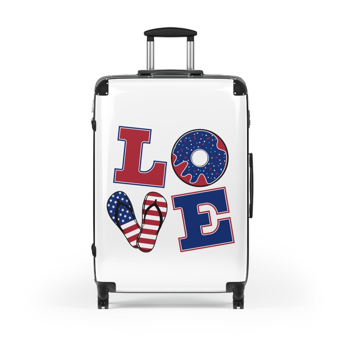 LOVE Suitcase in Red, White and Blue Summer Design - Lizard Vigilante