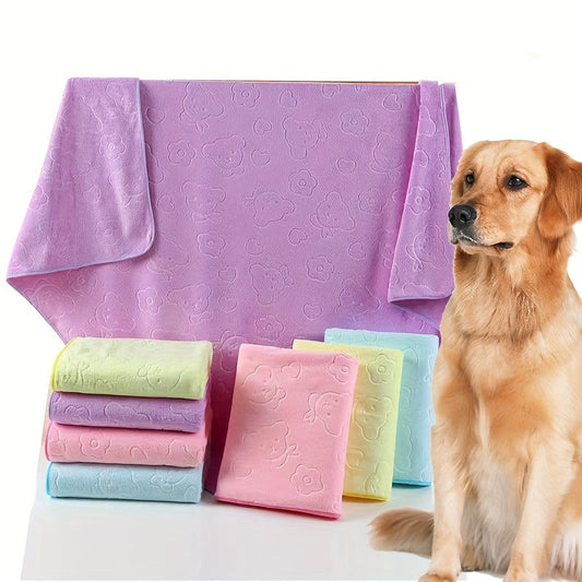 Ultra-Soft Plush Polyester Pet Bath Towel and Blanket - Highly Absorbent Quick-Dry Dog Bath Towel for Grooming, Drying, Sleeping - Durable Pet Towels for Dogs and Cats - 27.56" x 55.12"
