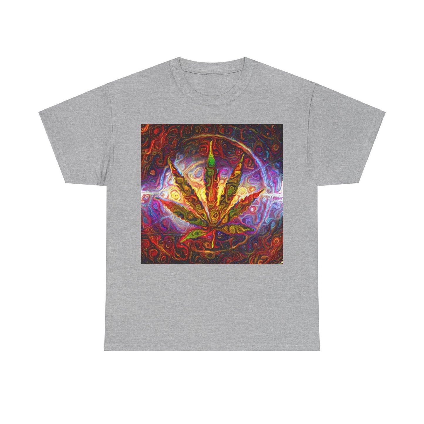 Psychedelic Pot Leaf Unisex Heavy Cotton Tee - Lizard Vigilante