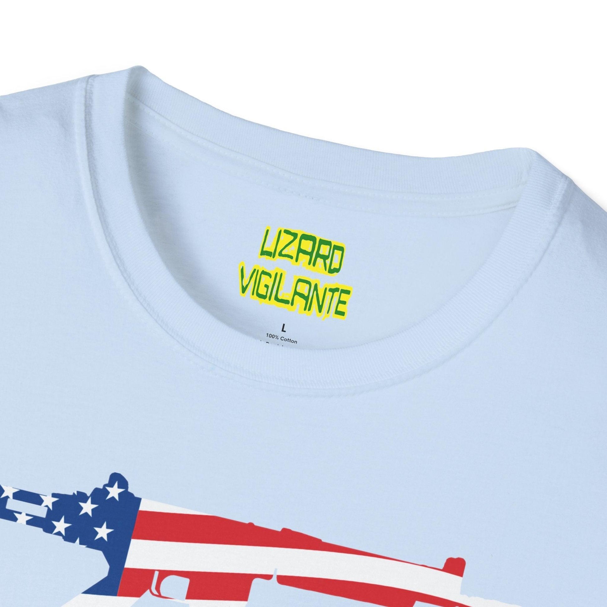 American Flag Guns Unisex Softstyle T-Shirt - Lizard Vigilante