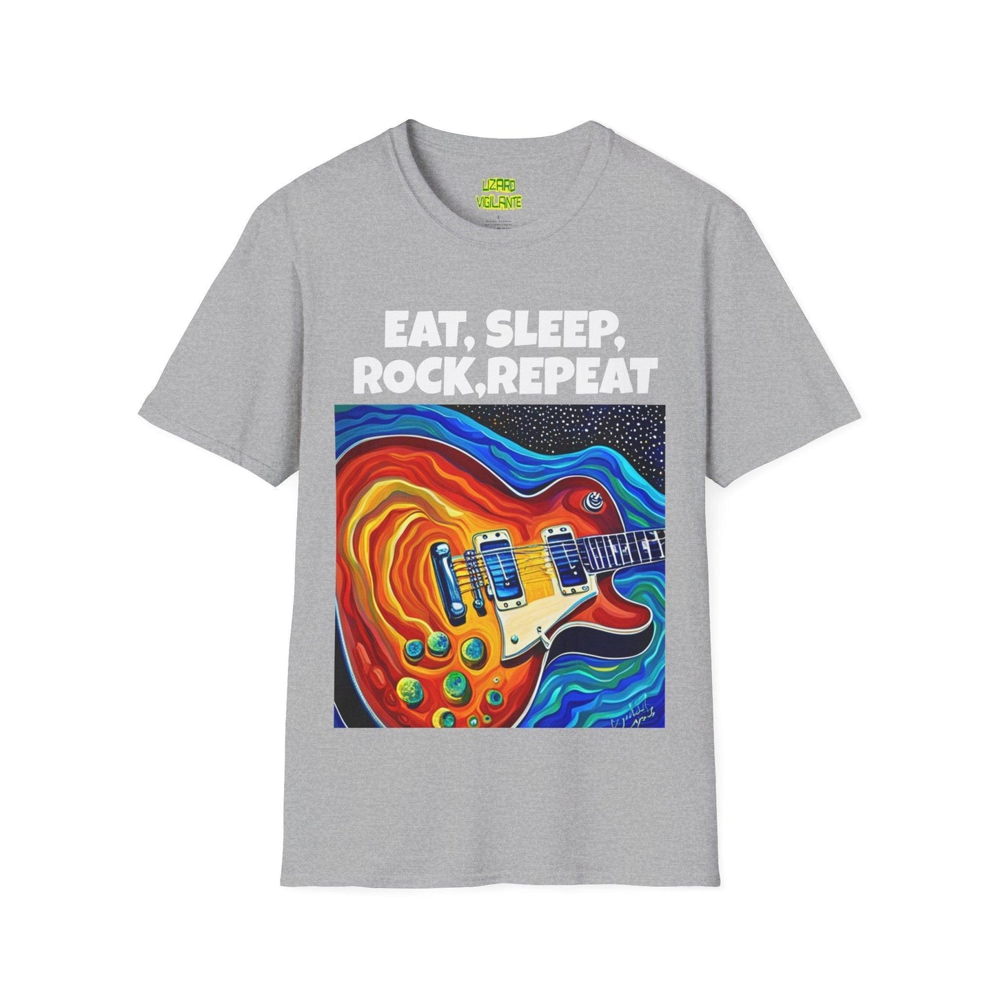 Eat, Sleep, Rock, Repeat Unisex Softstyle T-Shirt - Lizard Vigilante