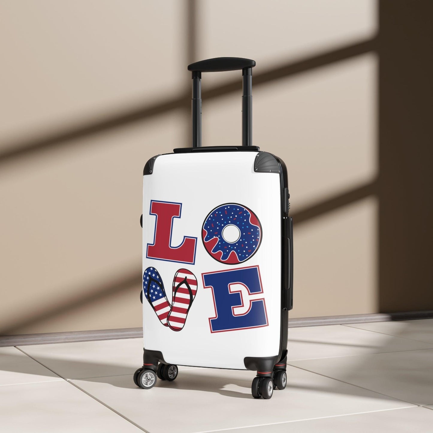 LOVE Suitcase in Red, White and Blue Summer Design - Lizard Vigilante