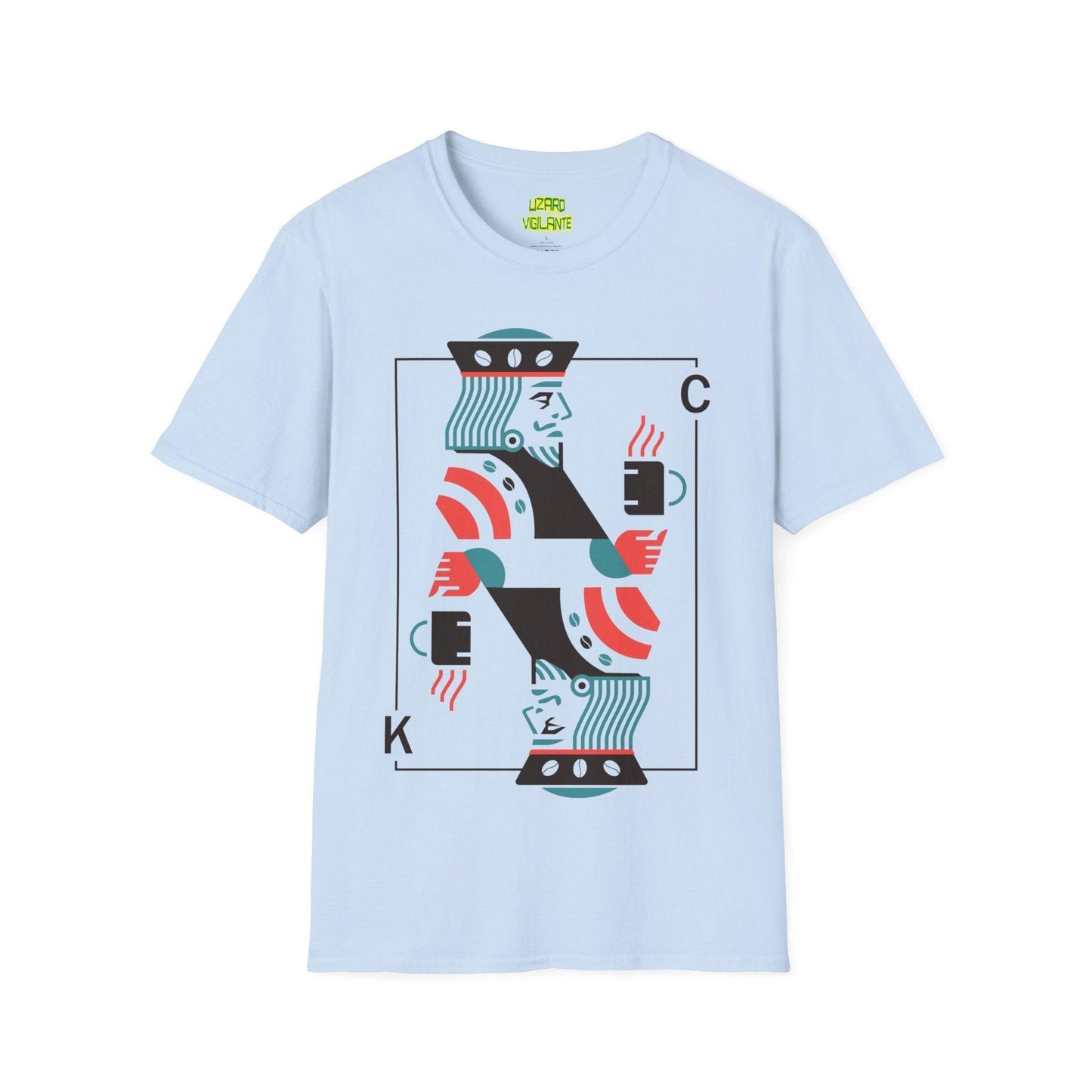 King Coffee Poker Playing Card Unisex Softstyle T-Shirt - Lizard Vigilante