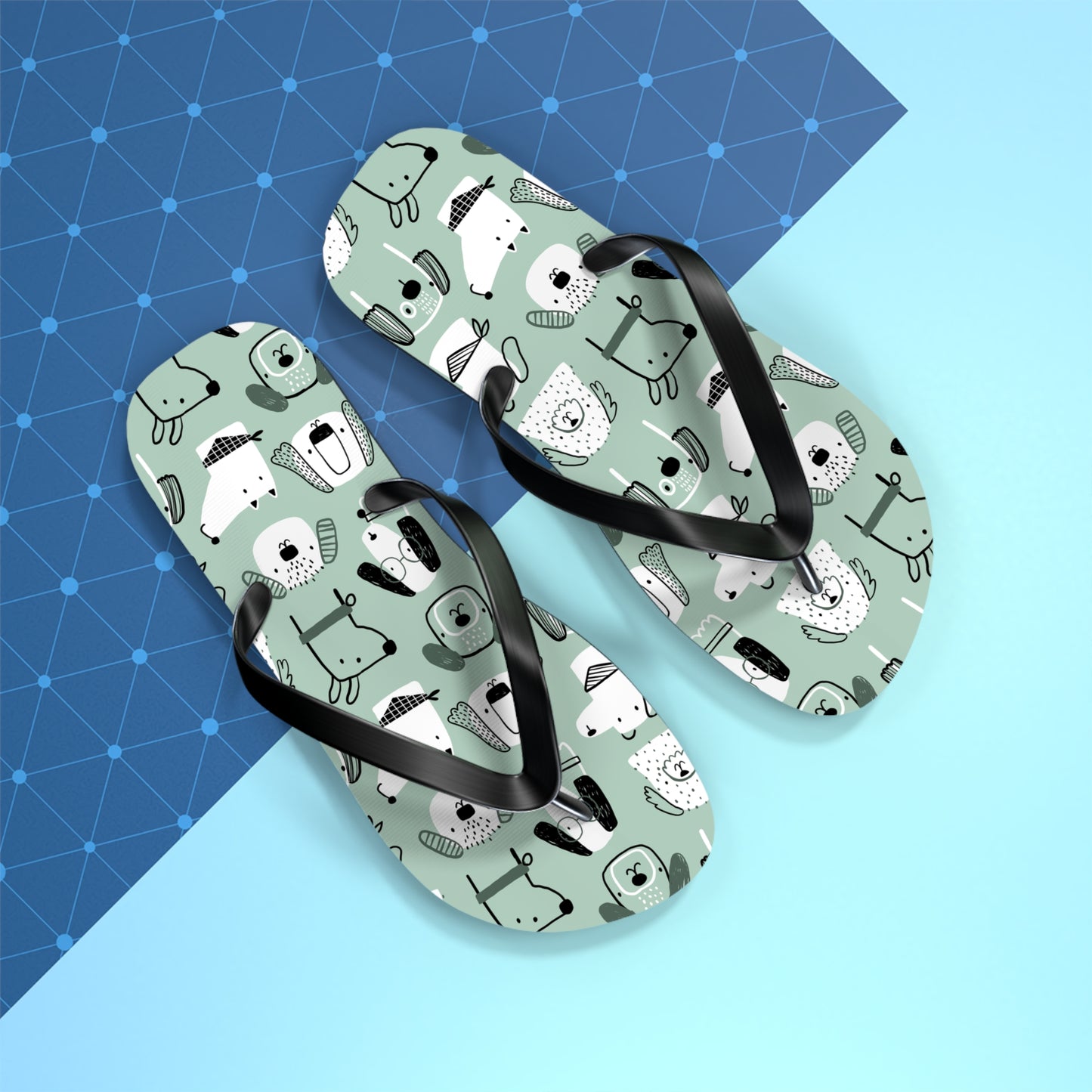 Illustrated Doggers Flip Flops - Lizard Vigilante