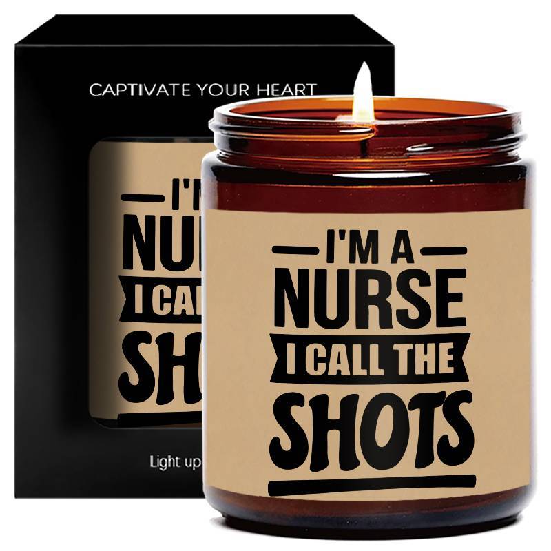 1pc Lavender Scented Candle 5.3Oz Soybean Wax Best Nurse Ever Gifts Idea for Women Men RN Friend Nursing Supervisor Bestie Guy Cowoker Him Her on Practitioner School Nurse Graduation Thank You Appreciation Birthday Christmas