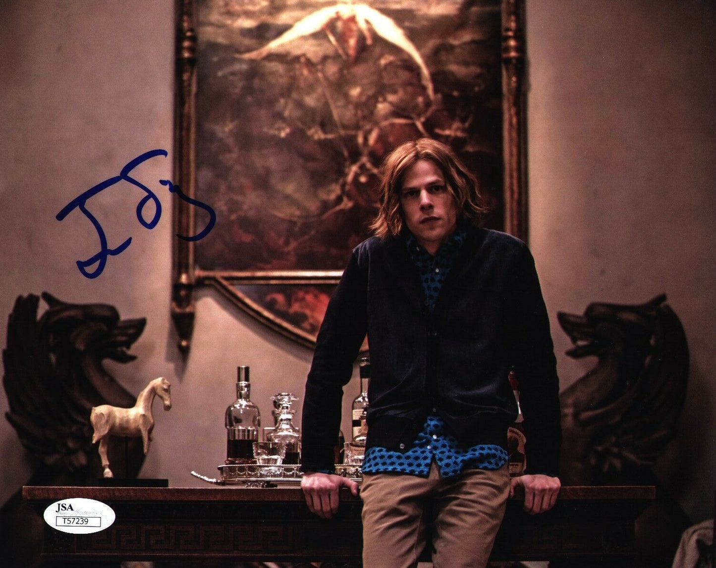 Jesse Eisenberg Signed Lex Luthor 8x10 Autographed Photo JSA COA DC Superman Bat