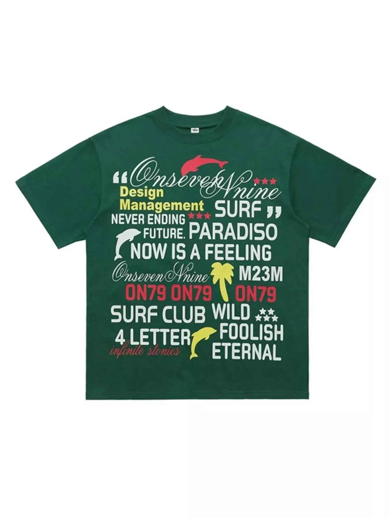 Men's Letter Round Neck Short Sleeve T-Shirt