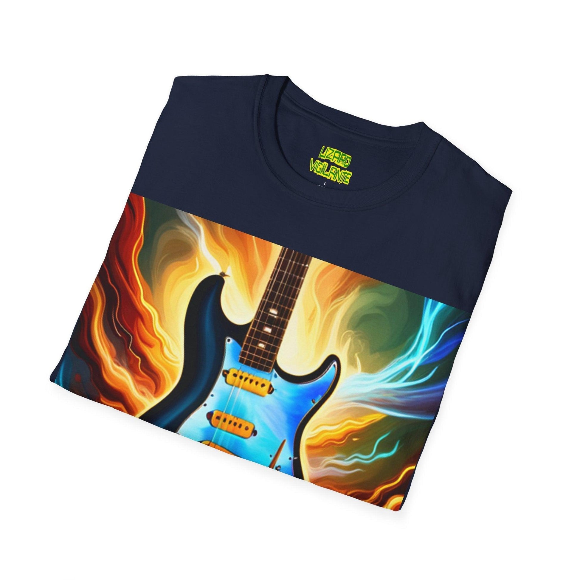 Electrical Guitar Unisex Softstyle T-Shirt - Lizard Vigilante