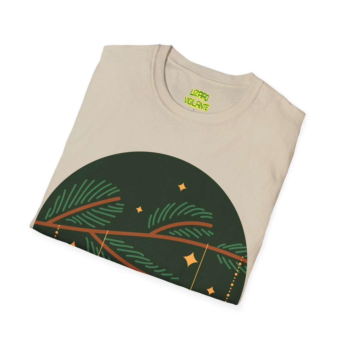 Decorated Christmas Tree Branch Unisex Softstyle T-Shirt - Lizard Vigilante