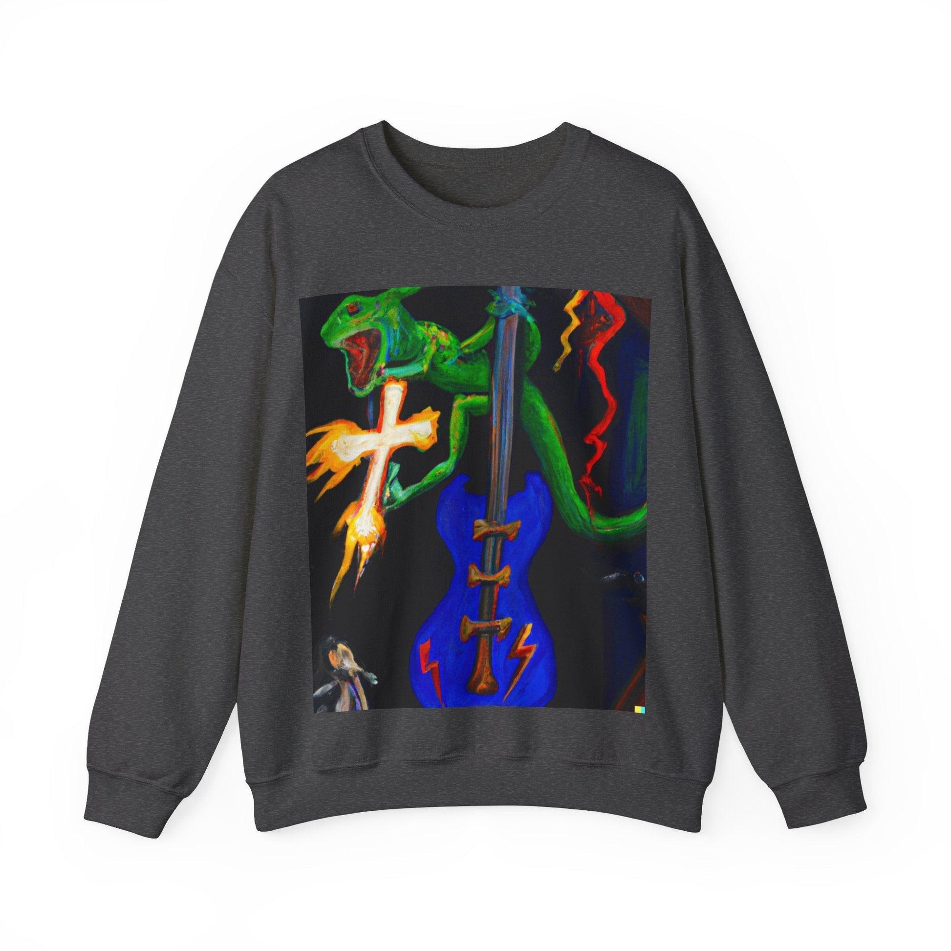 Lizard Vigilante Lightning Cross Unisex Heavy Blend™ Crewneck Sweatshirt - Lizard Vigilante