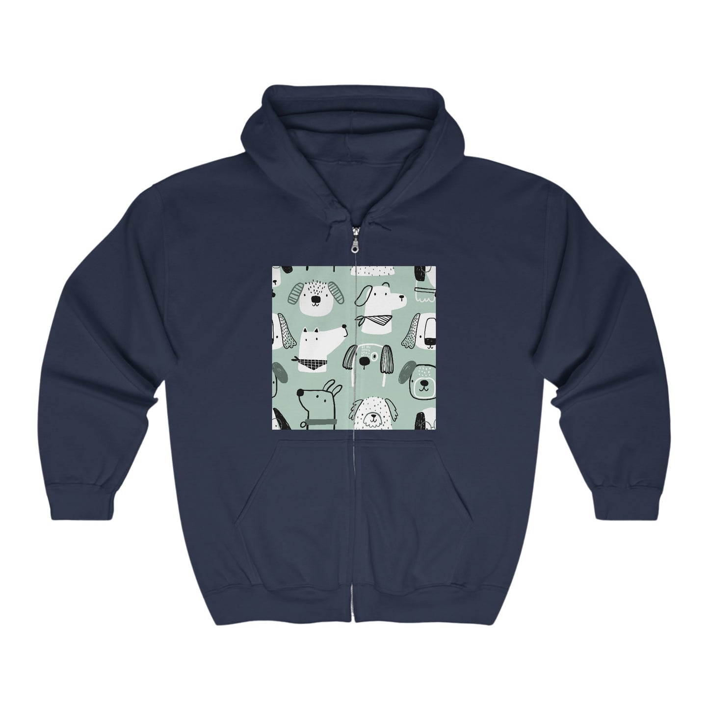 Illustrated Doggers Unisex Heavy Blend™ Full Zip Hooded Sweatshirt - Premium Hoodie from Printify - Just $48.47! Shop now at Lizard Vigilante