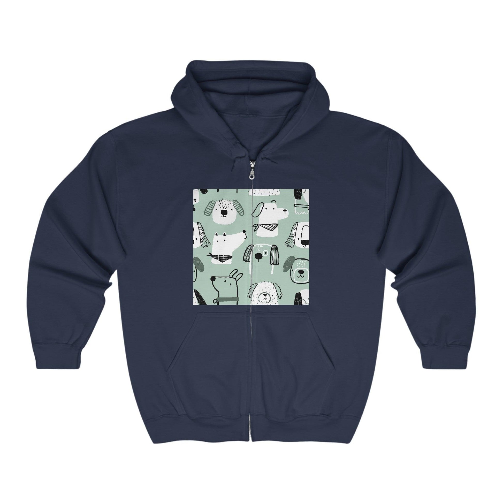 Illustrated Doggers Unisex Heavy Blend™ Full Zip Hooded Sweatshirt - Premium Hoodie from Printify - Just $48.47! Shop now at Lizard Vigilante