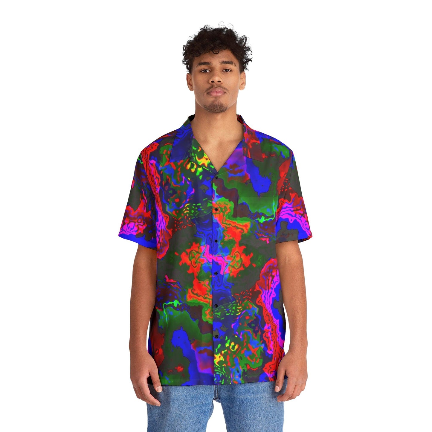 Rainbow in the Darknesss Men's Hawaiian Shirt - Lizard Vigilante