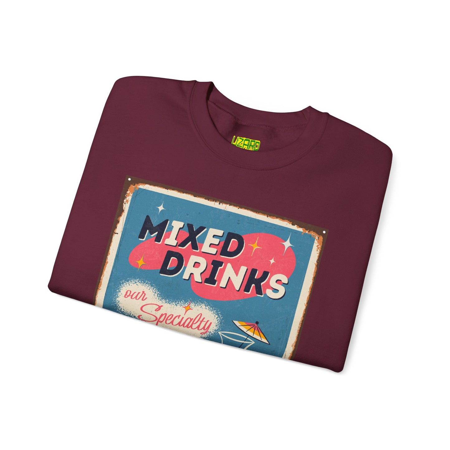 Mixed Drinks Crewneck Sweatshirt — Retro Cocktail Graphic Pullover