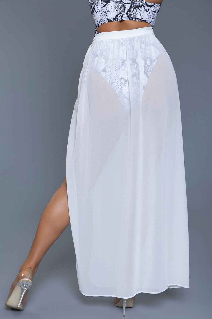 Amelia White Sheer : Cover-Up Skirt