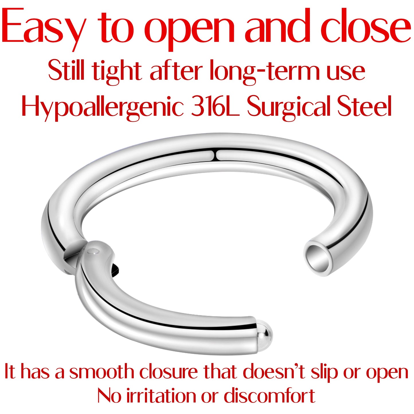 16G 5/16 Stainless Steel Hinged Segment Ring