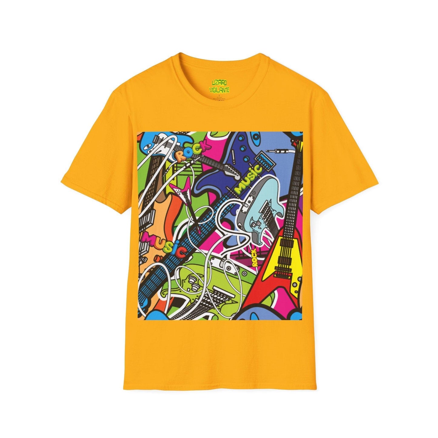 Rock Guitars Collage' Unisex Softstyle T-Shirt - Lizard Vigilante