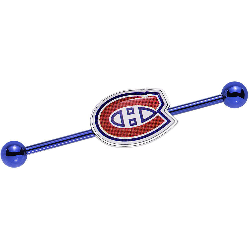 Licensed Blue Anodized NHL Montreal Canadiens Industrial Barbell 38mm
