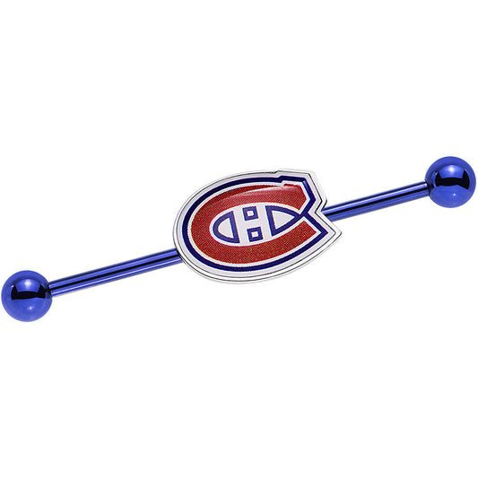 Licensed Blue Anodized NHL Montreal Canadiens Industrial Barbell 38mm