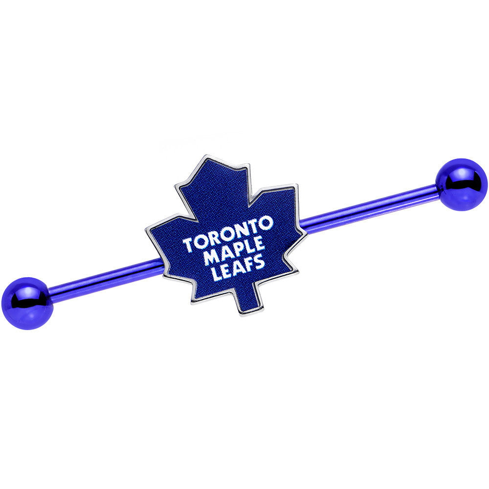 Licensed Blue Anodized NHL Toronto Maple Leaf Industrial Barbell 38mm