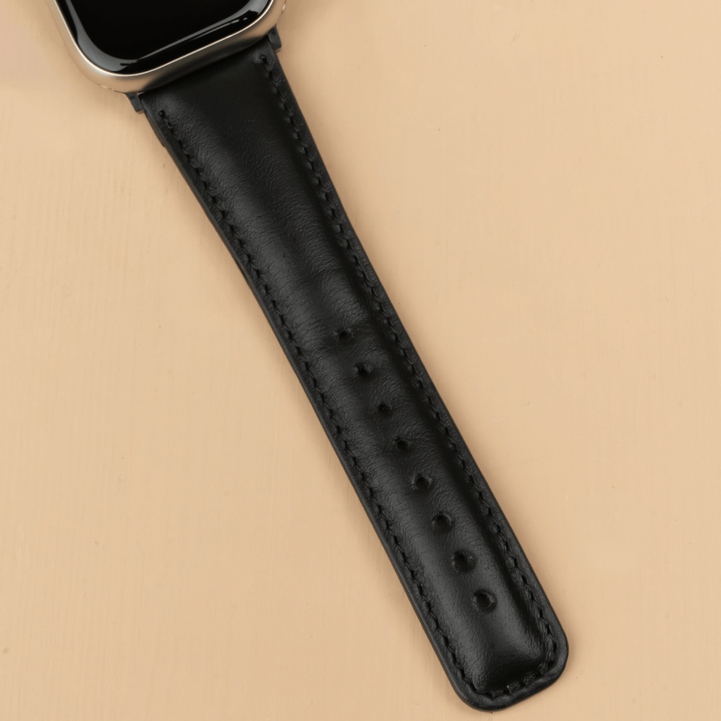 Apple Watch Black Leather Strap - Boston