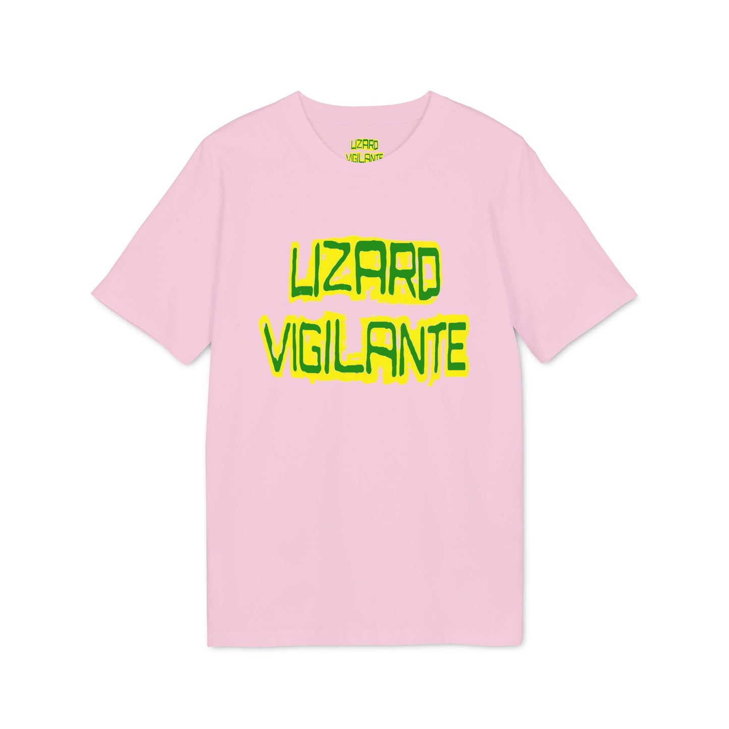 Lizard Vigilante T-Shirt — Retro Neon Graphic Tee for Reptile Fans