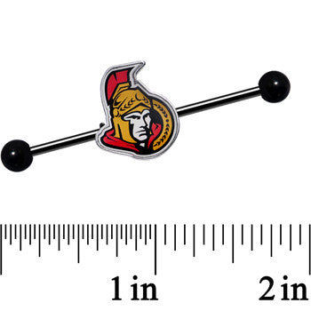 Licensed NHL Black Anodized Ottawa Senators Industrial Barbell 38mm