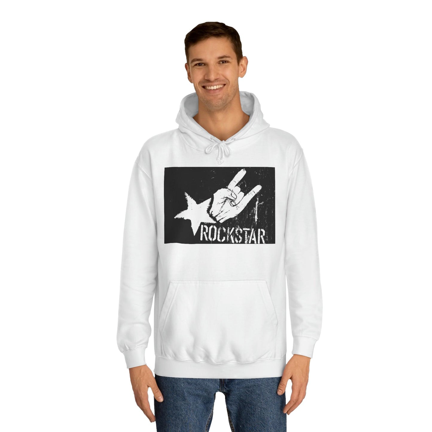 Rock Star Hand Sign Unisex College Hoodie - Lizard Vigilante