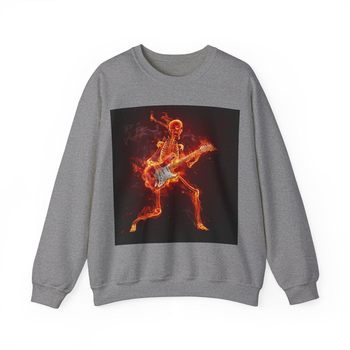 Fiery Guitarist Unisex Heavy Blend™ Crewneck Sweatshirt - Lizard Vigilante