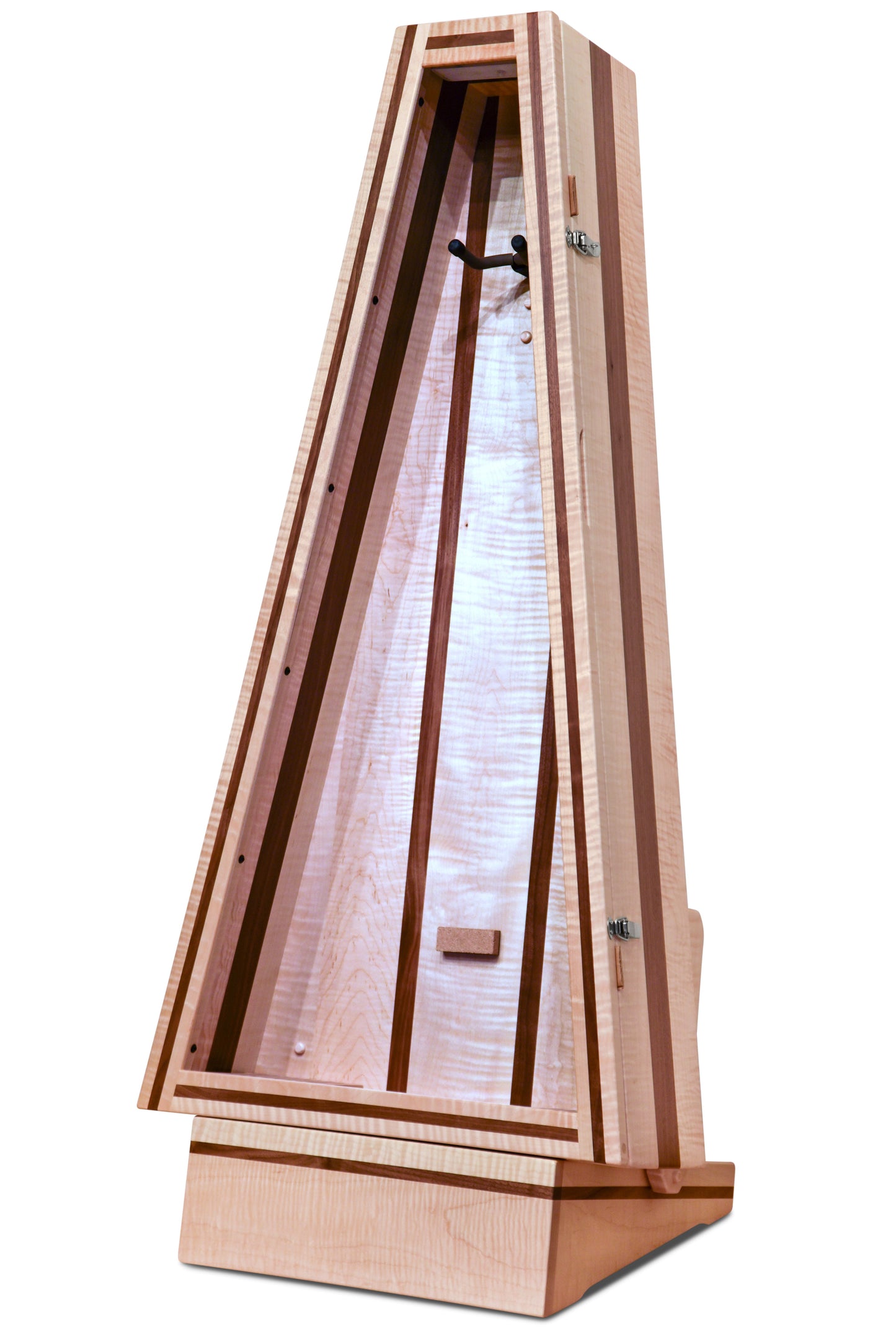 ClimaStand Triangle Humidor with Base - Flamed Maple with Walnut