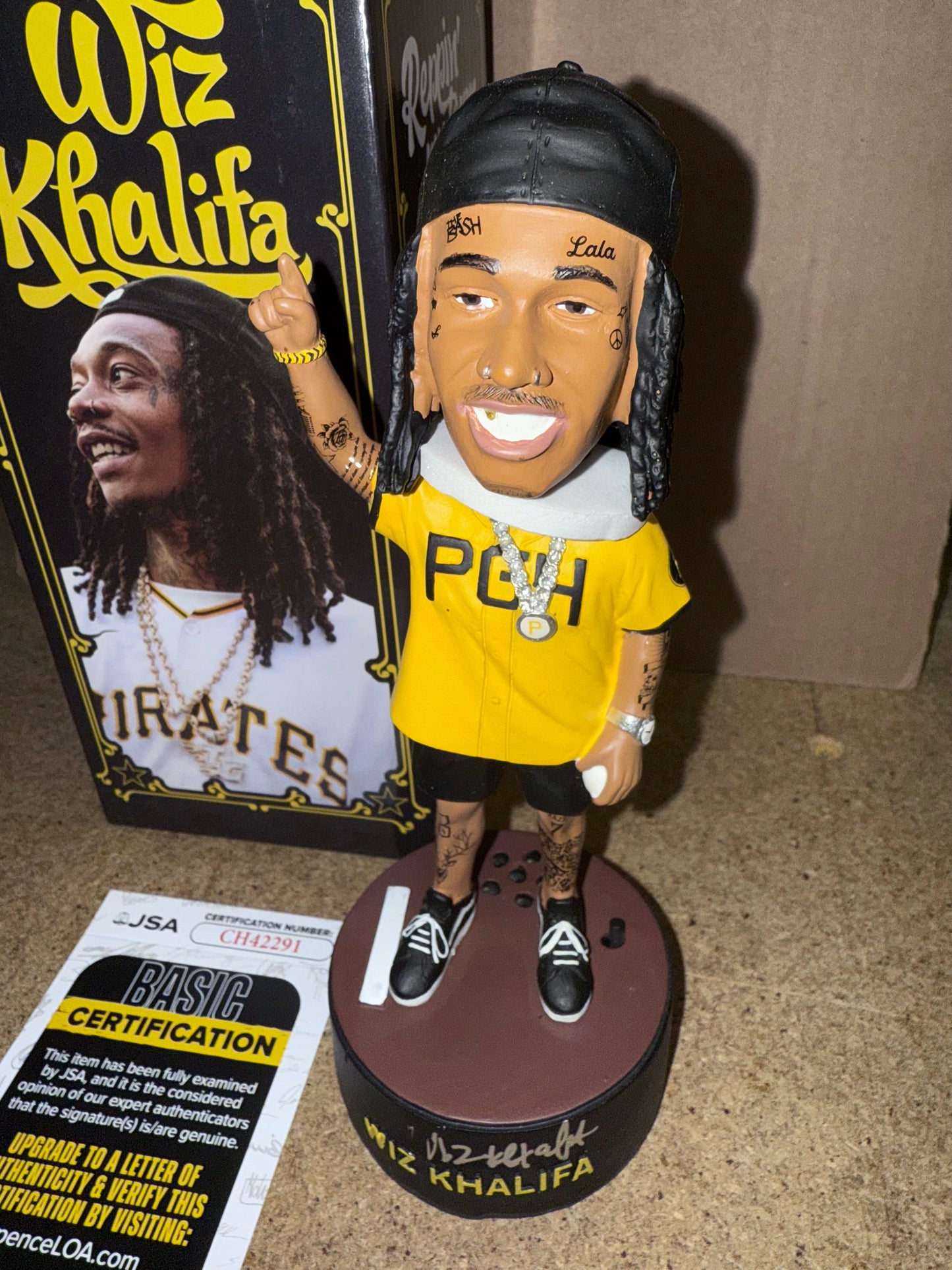 Wiz Khalifa Signed Yinzerpalooza Pittsburgh Pirates Singing Bobblehead JSA COA