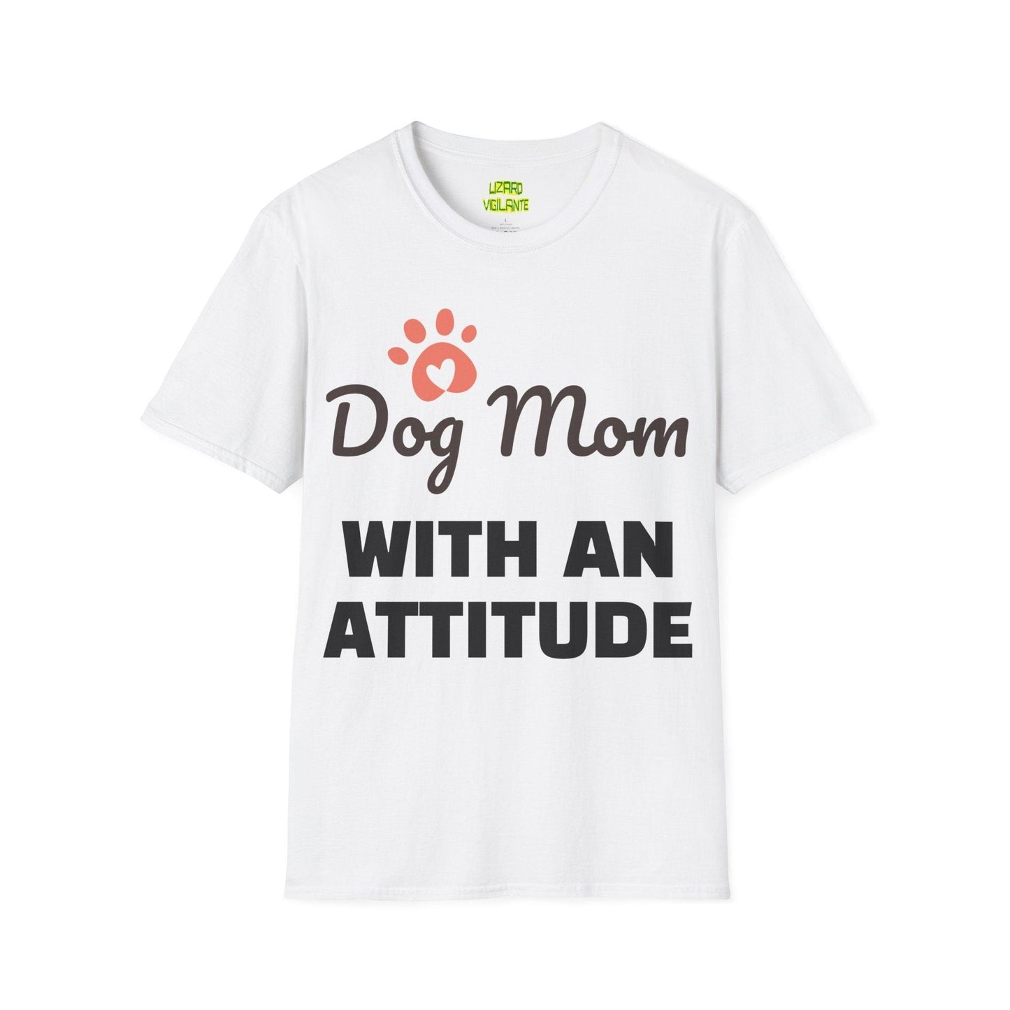 Dog Mom WITH AN ATTITUDE Unisex Softstyle T-Shirt - Lizard Vigilante