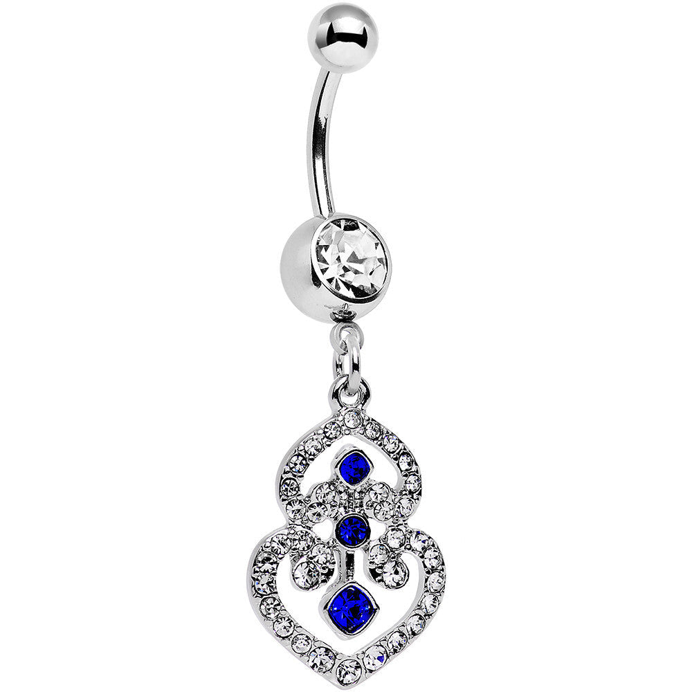 Clear Blue Gem Fancy Delilah Dangle Belly Ring