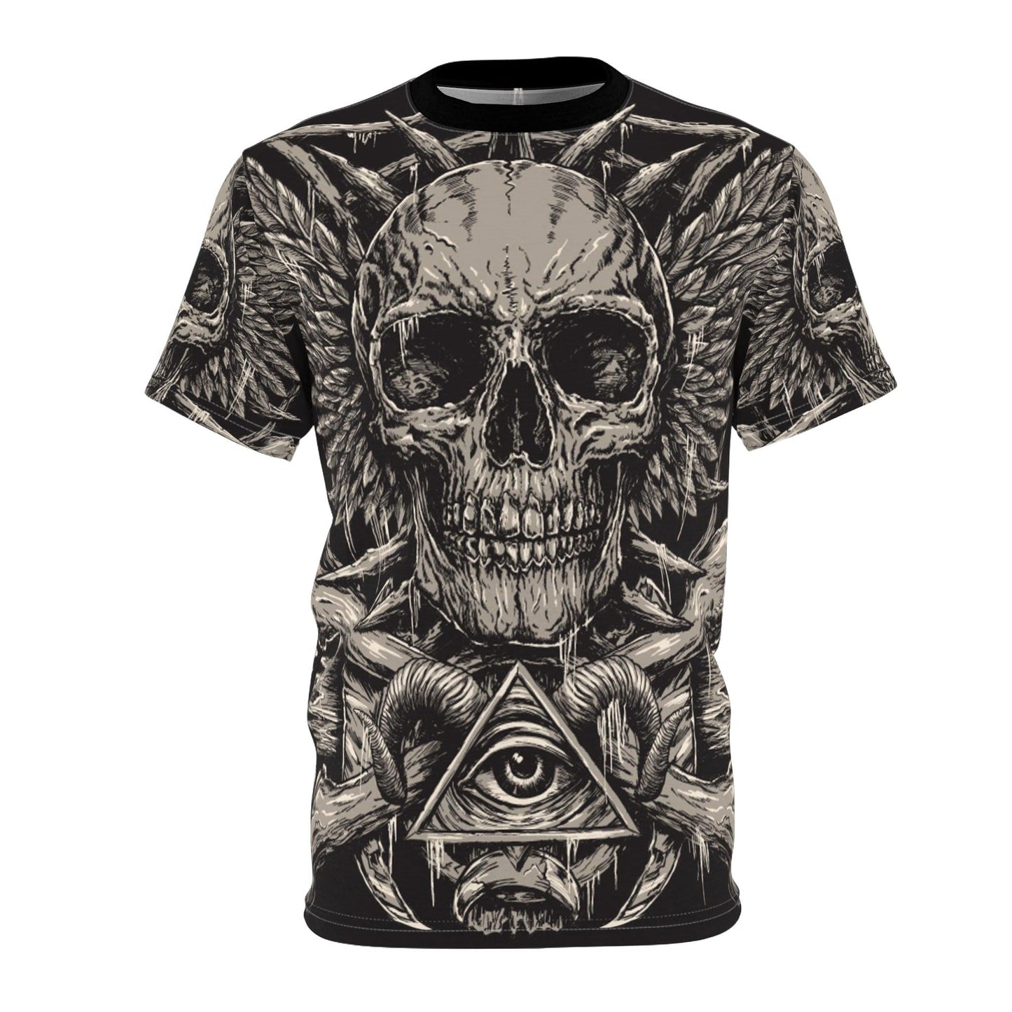 Gothic Skull Unisex Cut & Sew Tee (AOP) - Lizard Vigilante